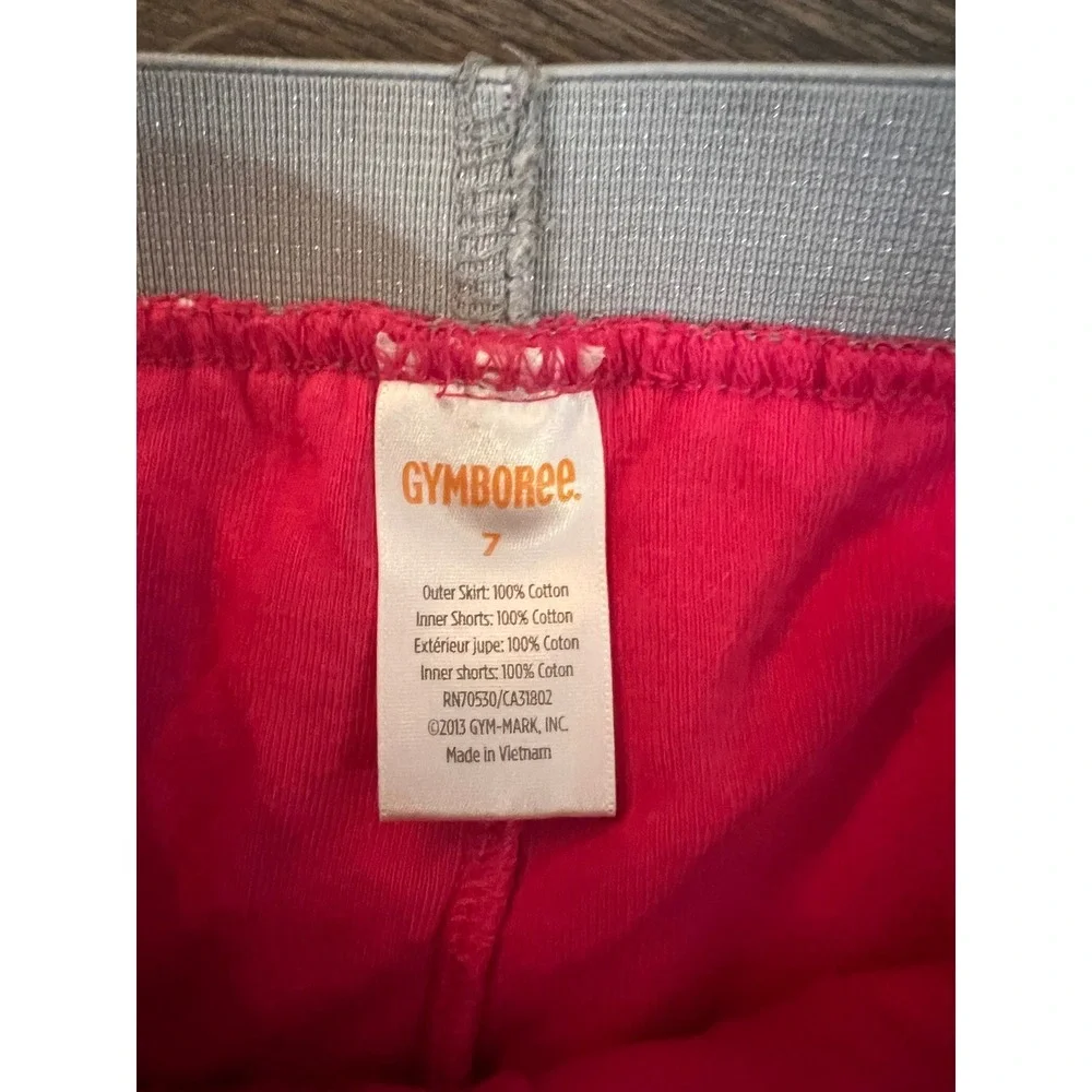 Gymboree Girls Skort Size 7 Pink Orange Tribal Geometric Print Glitter Waistband
